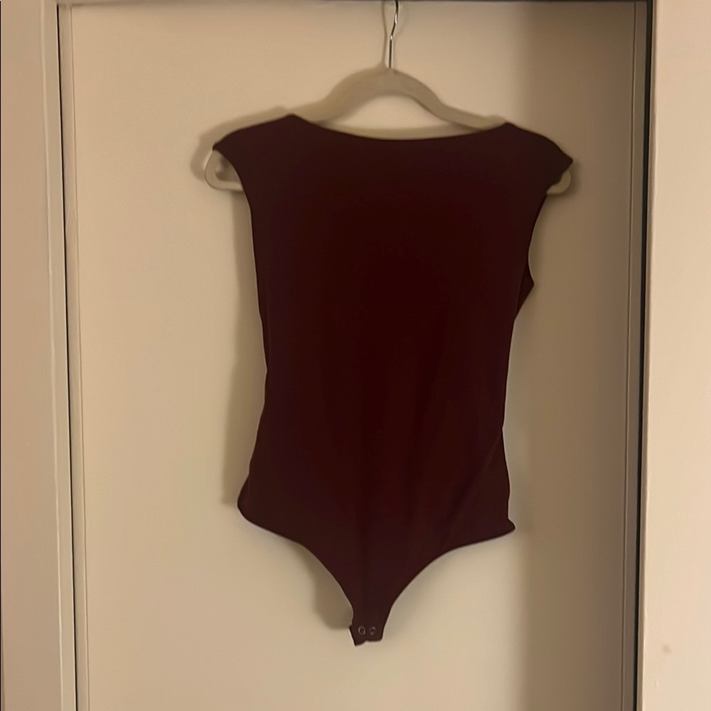 Banana Republic Red and Purple Bodysuit Sleeveless High Neck